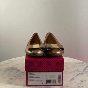 Tory Burch gold Chase flats